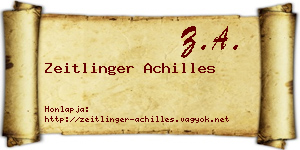Zeitlinger Achilles névjegykártya